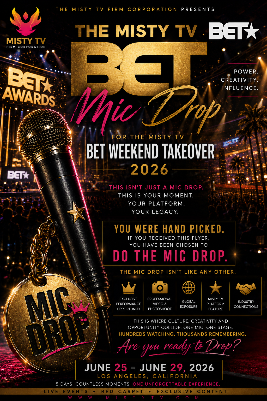 Misty TV BET Mic Drop flyer