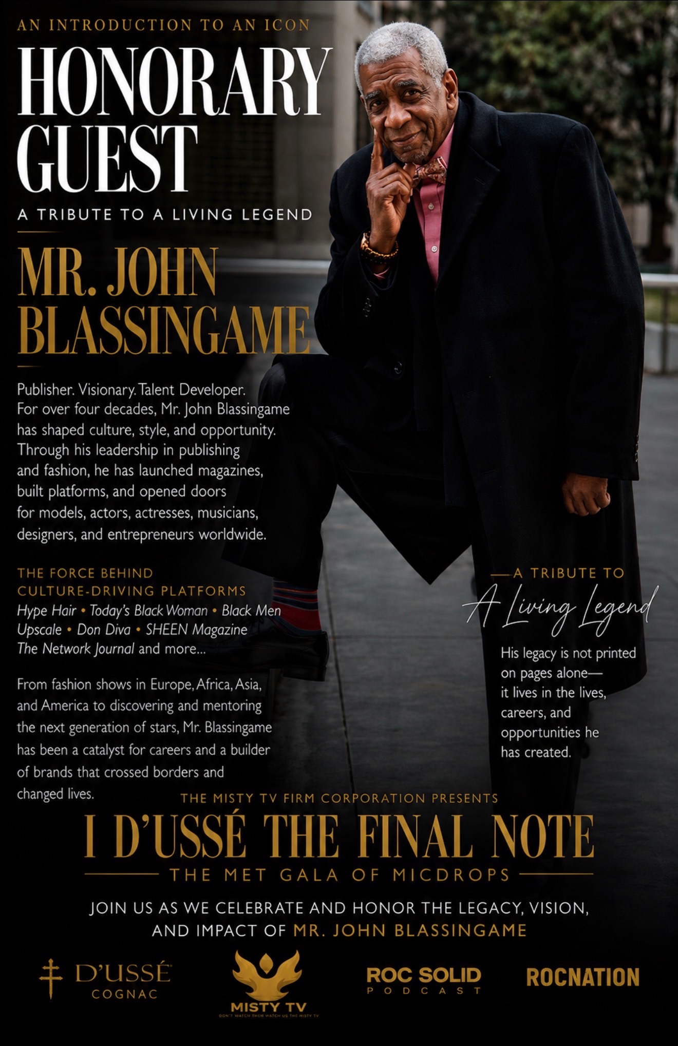 Honorary guest tribute artwork for Mr. John Blassingame