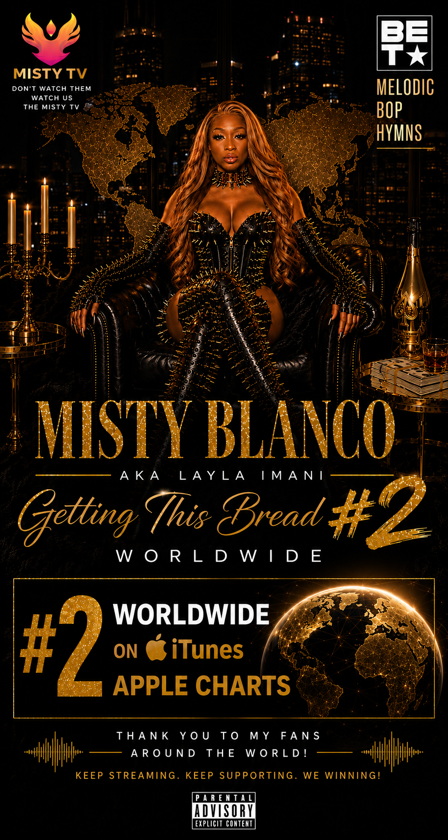 Misty Blanco Getting This Bread worldwide chart flyer