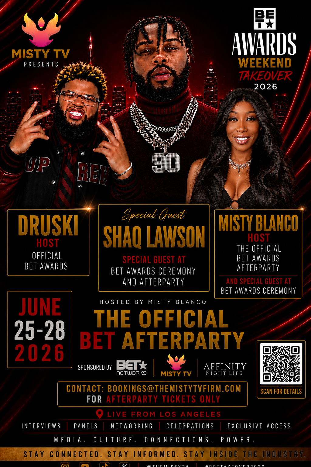 Official BET afterparty flyer with Misty Blanco and special guests