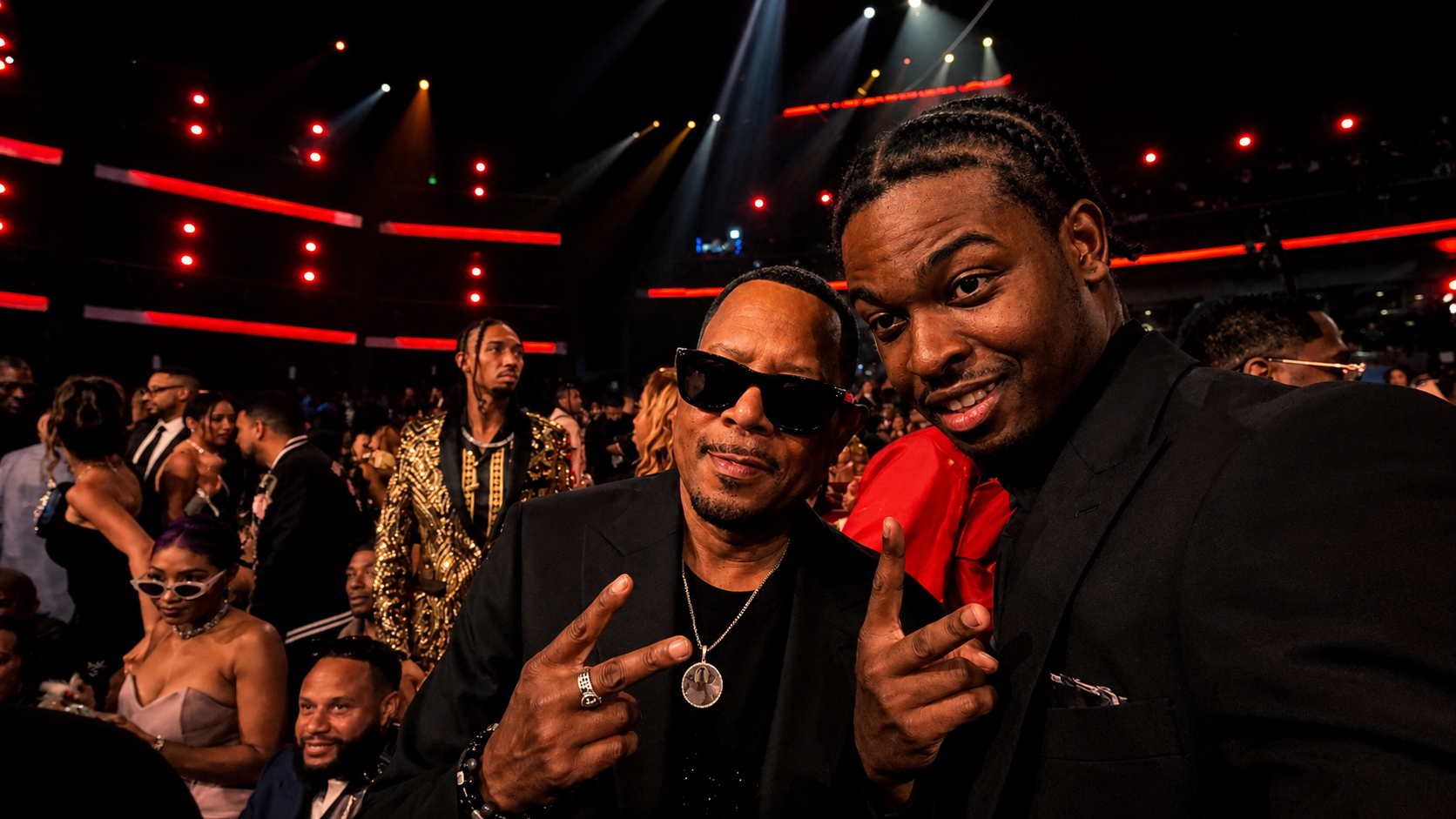 BET Awards 2026 arena moment with entertainment guests posing during The Misty TV Firm celebrity media coverage