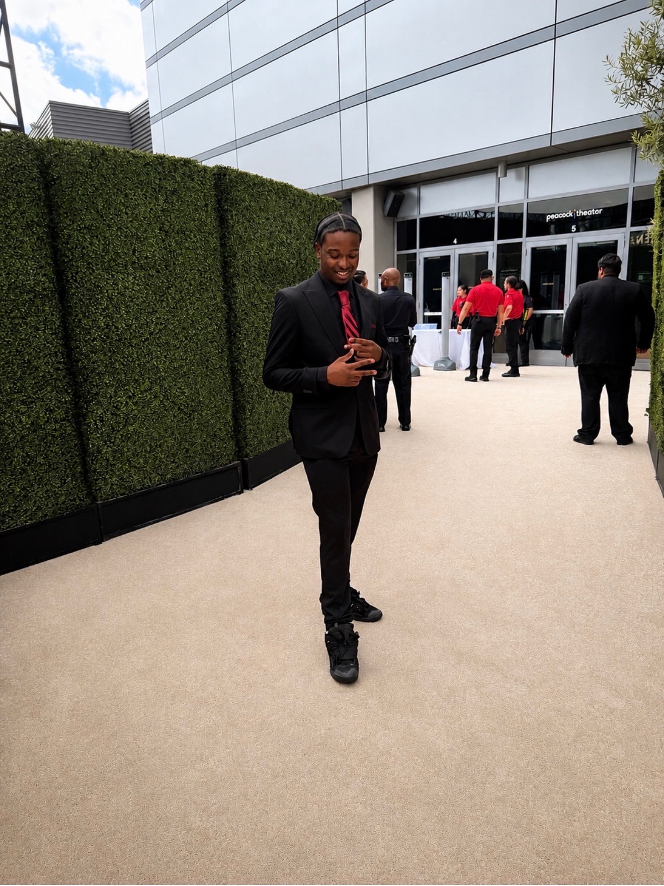 BET Awards Weekend guest arriving outside Peacock Theater in Los Angeles for entertainment media coverage