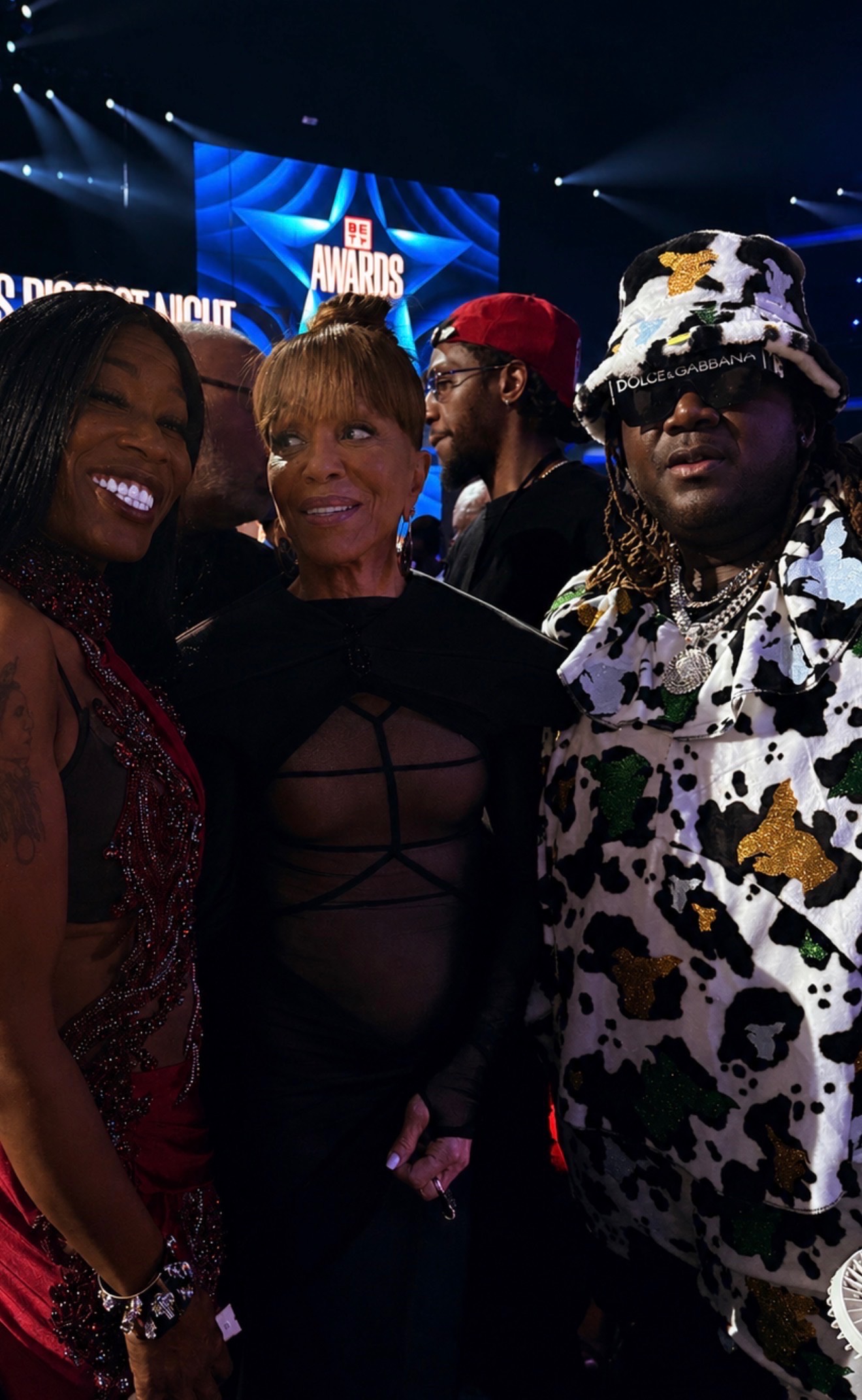 Misty Blanco with guests inside the BET Awards 2026 room during celebrity culture coverage