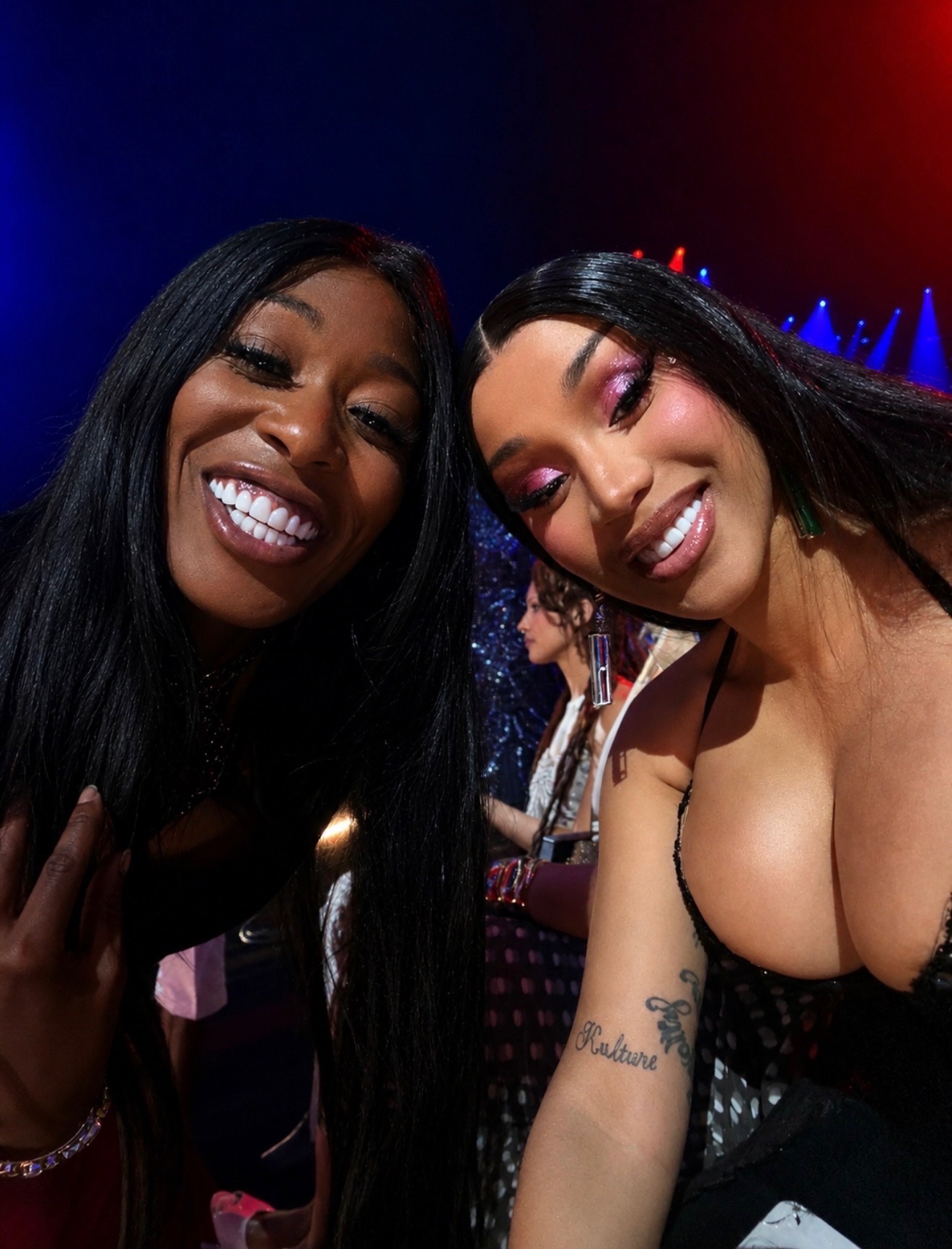 Misty Blanco selfie under BET Awards stage lights during The Misty TV Firm celebrity recap