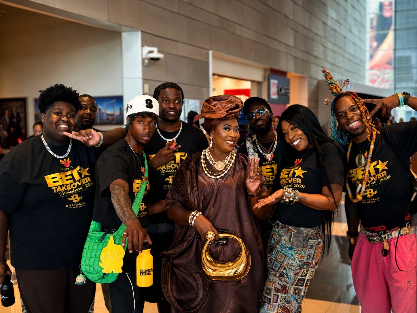 The Misty TV Firm group photo in a Los Angeles venue lobby during BET Awards Weekend 2026