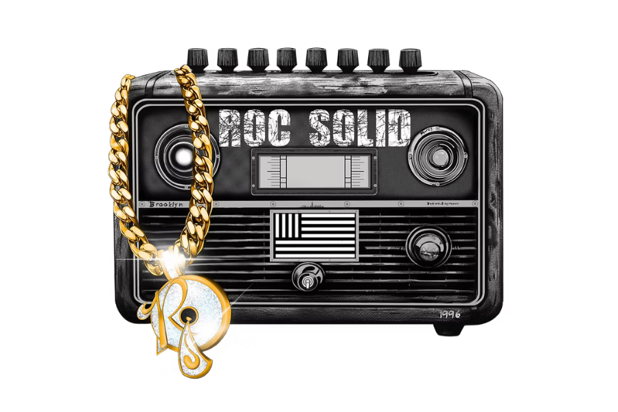 Roc Solid Podcast radio and gold chain logo